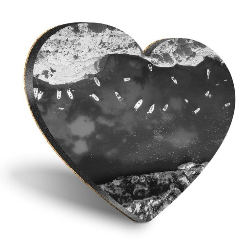 Heart mdf coasters - -, bw