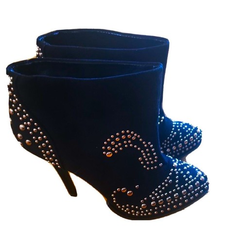 Zara black boots - black, suede