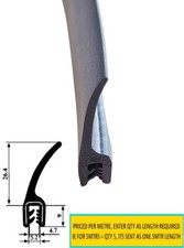 Jumbo Vertical Fin Car BOOT SEAL - Rubber EDGE TRIM - Van Boat Truck Caravan