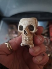 Clay Skull Vintage Pipe Smoking Pipe Bottle Digging Find