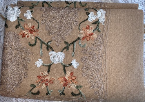 Beige cashmere shawl wrap skin - shawl,