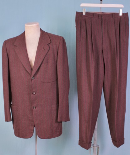 Men vtg 50s wool - 50s, brown