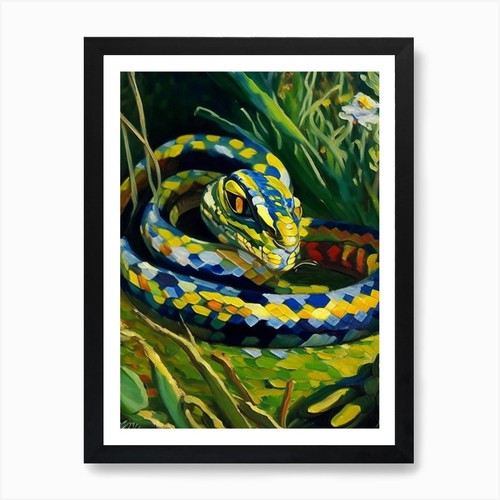Garter snake painting art - snake,