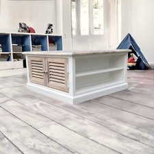 Good Quality Limed Mango Wood Square Coffee Table With Storage Play Toy Table