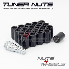 20 x Black Tuner Wheel Nuts