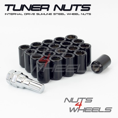 Black tuner wheel nuts - tuner,