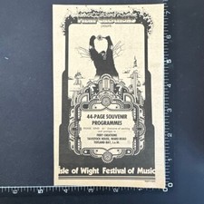 ISLE OF WIGHT FESTIVAL - 44 PAGE SOUVENIRS 1969 Vintage Advert 7X5 INCH E8
