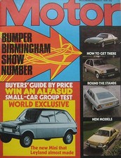 Motor magazine 21/10/1978 featuring Aston Martin road test, Ford, Fiat, Vauxhall