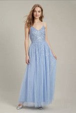 Light Blue Tulle Sequin Dress Maxi Lined 16 Cinderella Style Ball Gown prom