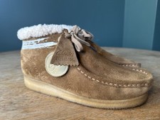 Clarks x Goodhood Collab Wallabee Boots UK6 Women’s Shearling Cognac Suede 2015