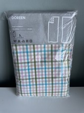 A Pair Of IKEA Doreen(Retired) Pastel Gingham Check Extra Long Curtains