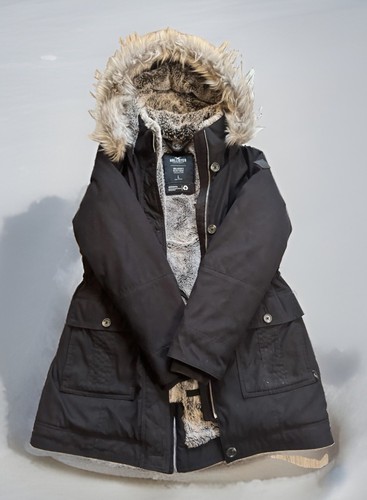 Hollister womens parka coat - womens, l