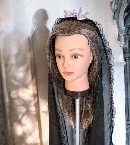 Black net lace veil with - veil,