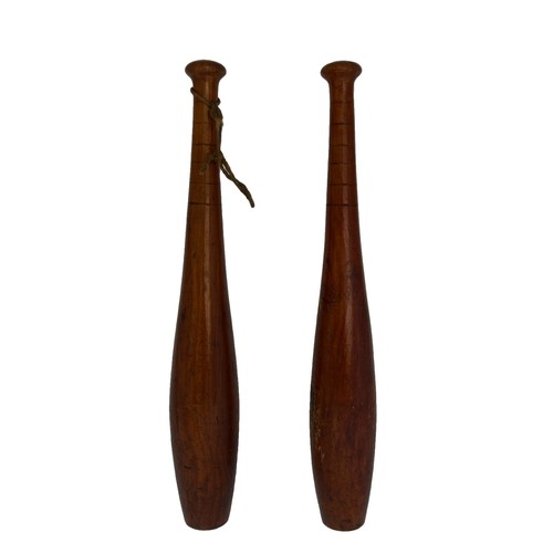 Two vintage juggling clubs old - vintage,