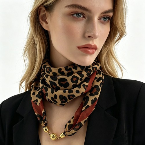 Leopard print magnetic buckle - print,