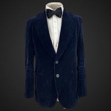 Vintage Men’s Velvet Jacket 41/42R Dark Blue St. Michael’s 70’s Retro Tuxedo
