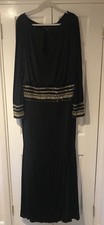 Forever Unique Plus Size 24 Black Beaded Maxi Dress - Worn Once - Cost Over £300