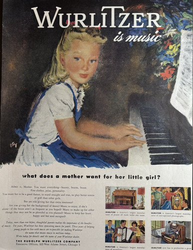 1946 wurlitzer music - wurlitzer, piano