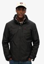 Superdry Jacket Lightweight Logo Windbreaker Jacket Coat Zip Pockets Black