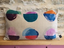 JANE CHURCHILL OLINDA Velvet Fabric &  Teal Velvet Cushion Cover Obong Pillow