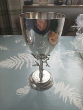 Silver Plated Goblet On A Tree Holder 8 Inches High
