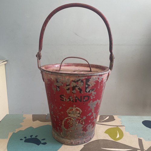 Antique fire bucket - &, lid