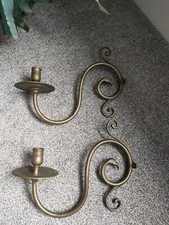 Antique Brass Wall Candle Sconces Large Bird Design Heavy 