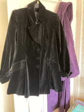 Vintage Black Velvet Short Coat 14/16