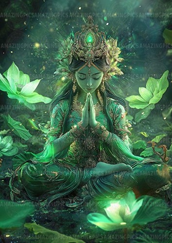 Green tara art print - art, tibetan