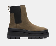 Clarks Ladies ORIANNA 2 TOP Dark Olive Nubuck Leather Ankle Boots