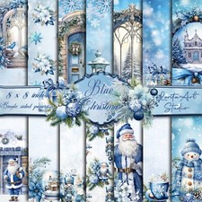 Blue  Christmas, Xmas paper pads, Christmas Scrapbook paper , Xmas scrapbook