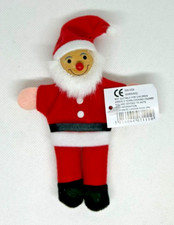Father Christmas Santa Finger Puppet Traditional Toy with Wooden Head