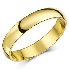 9ct Yellow Gold Ring Wedding Band Solid Heavy Weight Court (Comfort) Shaped