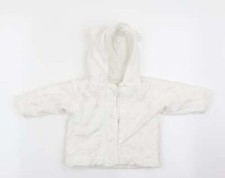 Babaluno Girls White Overcoat Coat Size 3-6 Months