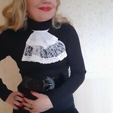 White 2 Tier Lace Jabot Victorian Georgian Regency Collar Cravat Fancy Dress