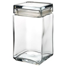 Square biscotti jar - square, clear