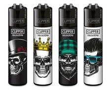 Dressed Up Skulls RARE Clipper Lighters Funny Cool Clippers Unique Gas 420 Crown