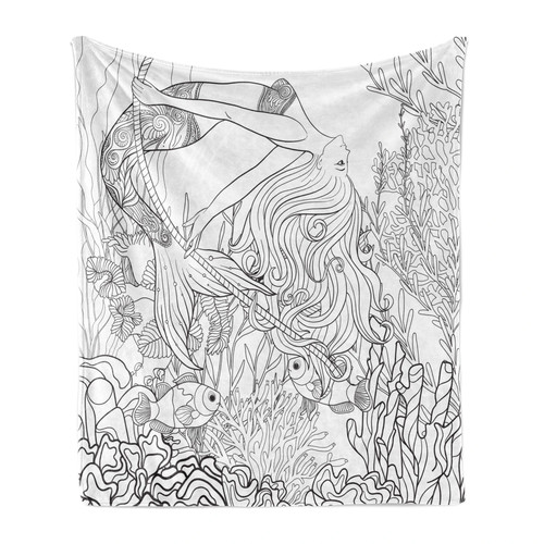 Mermaid soft flannel fleece - mermaid,