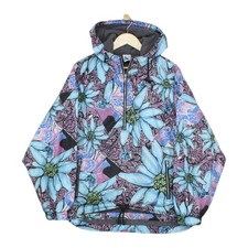 Vintage Rodeo 1/4 Zip Jacket Womens Size 14 Blue Floral Patterned Oversized