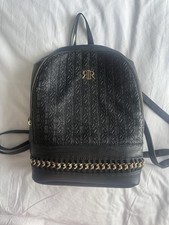 Black Faux Lather River Island