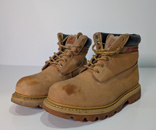 Lee Cooper Work Boots Men's UK 8 Wheat Leather Safety Toe Oil Resistant Lace Up