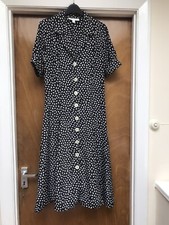 Cockney Rebel Long Black Patterned Dress No Lining UK 10