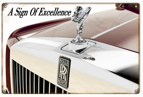 Vintage style metal - sign, rolls