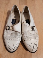 Woman's White Leather Lace Up Brogue Shoes, Barratts UK 2