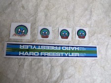 HARO FREESTYLER DECALS BMX WHITE BLUE STICKERS FACTORY MADE RARE