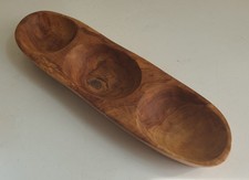 Hand Carved Olive Wood Triple