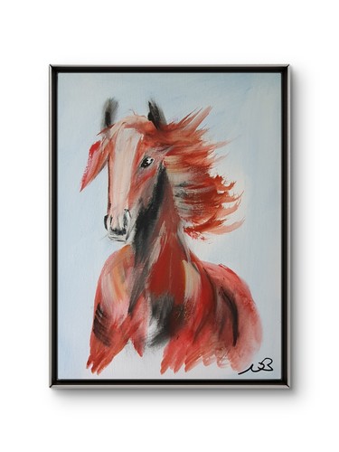 Galloping horse 12x16 abstract - horse,