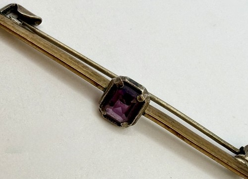 Vintage bar brooch purple - vintage,