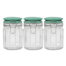 Set of Glass Storage Fluted