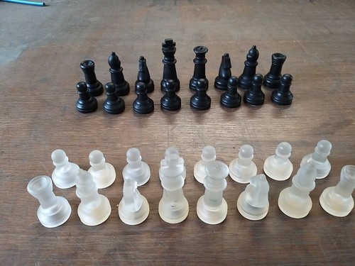 Chess set glass black and - glass,